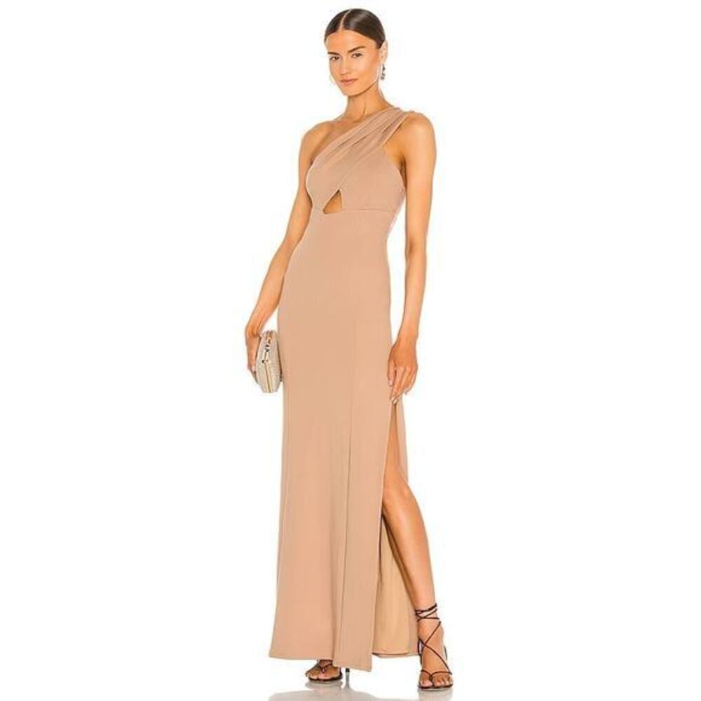 Lovers and Friends Women's Nude One Shoulder Cutout‎ Midi Dress XS